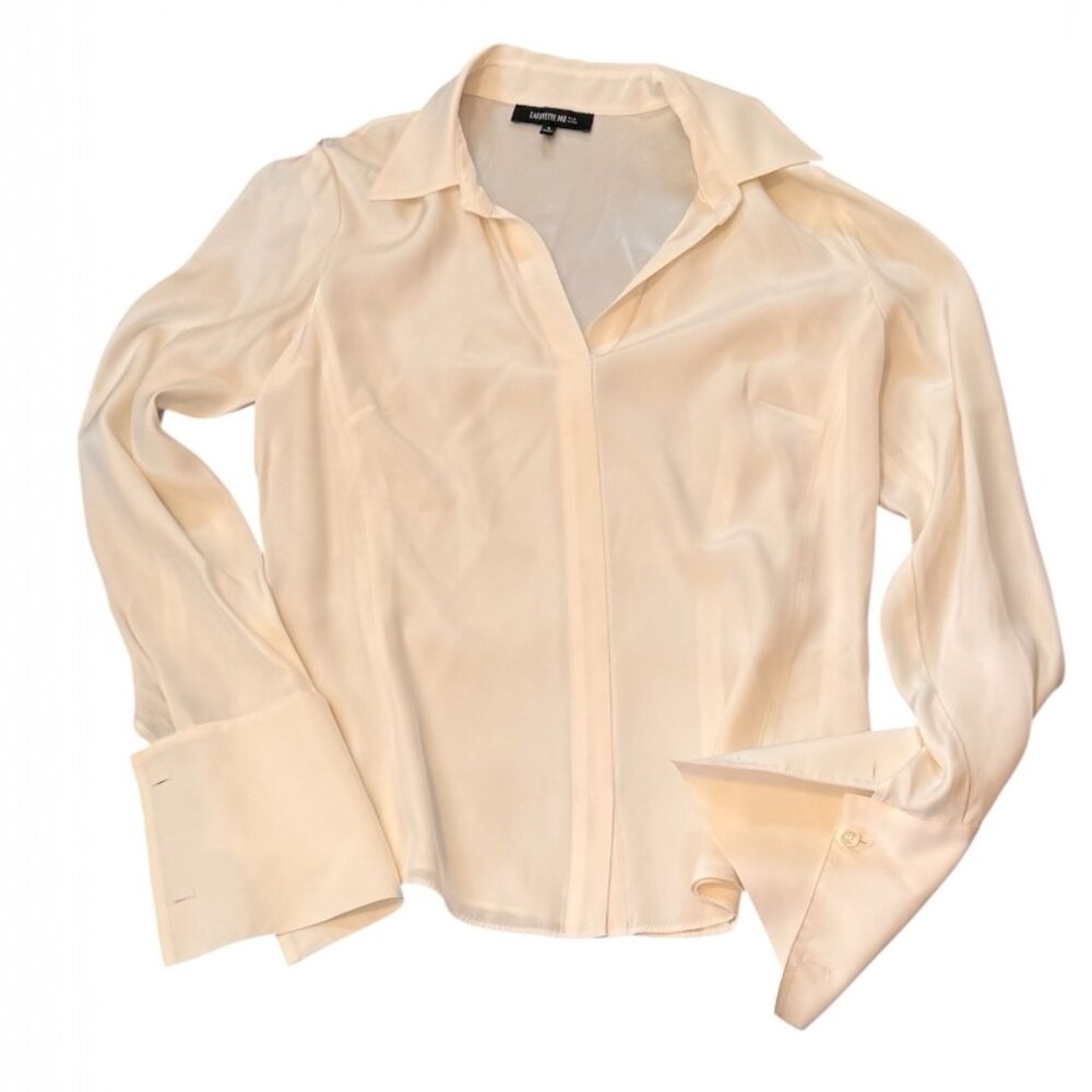 Lafayette 148 Silk Blouse Dress Shirt Size 4